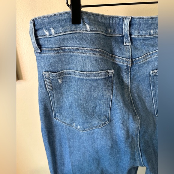 PAIGE Denim Sarah Slim Straight Distressed Jeans Size 34 - Picture 5 of 14